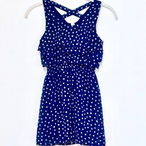 Cherokee Bright Navy Blue Polka-Dot Sleeveless Dress - Medium (7/8)